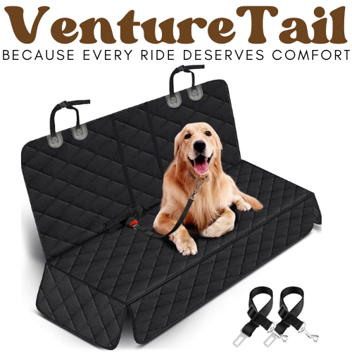 Dog Car Seat Cover Kit — Waterproof Protector + 2 Safety Belts