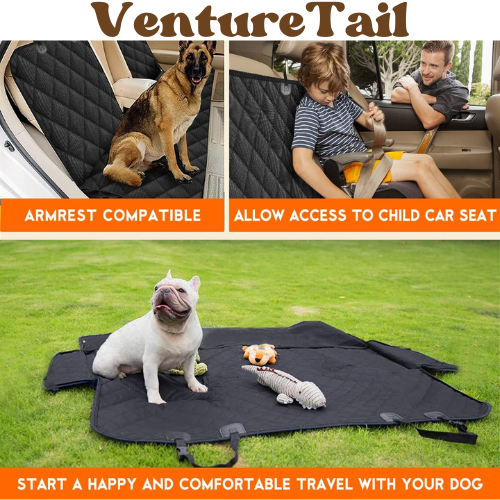 Dog Car Seat Cover Kit — Waterproof Protector + 2 Safety Belts